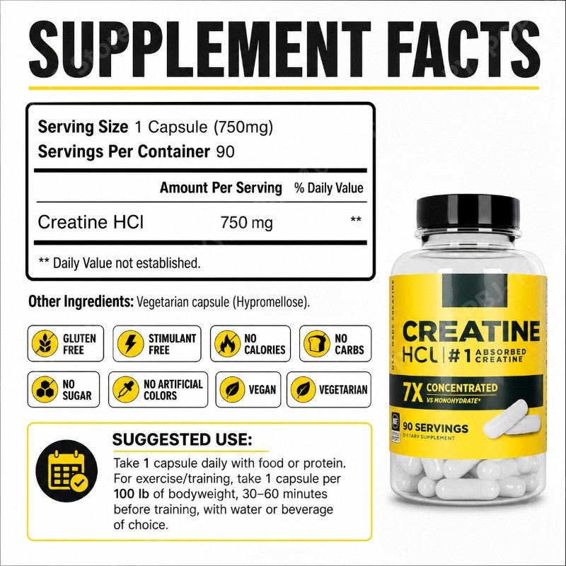 Creatine HCl 750mg 90 Capsules - مراجعة Nutrition In Fitness وسعره