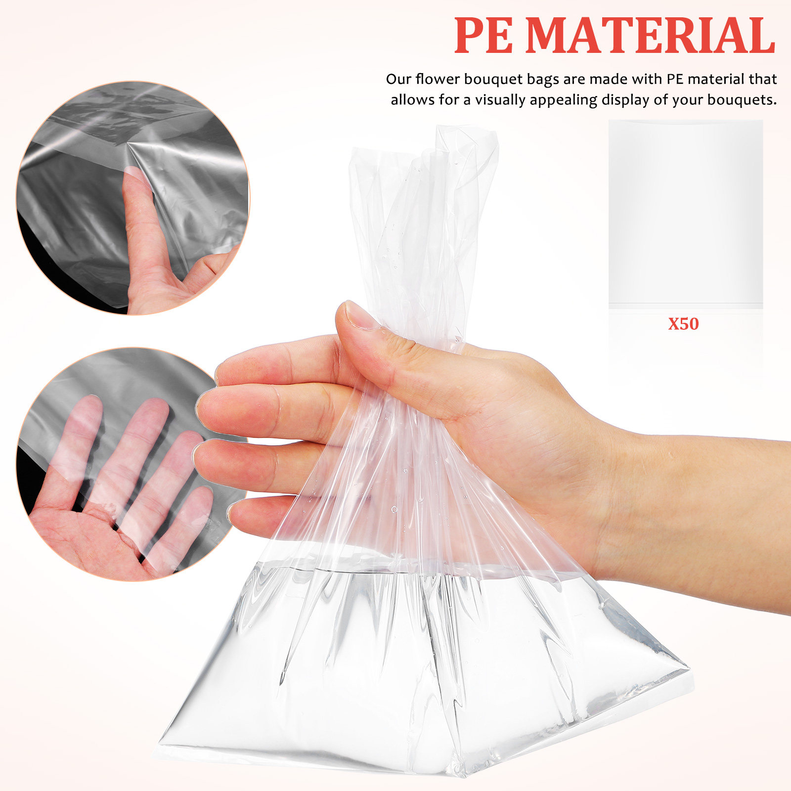 50pcs Flower Bags Plastic Fres - مراجعة Nutrition & Fitness Hub Photos وسعره