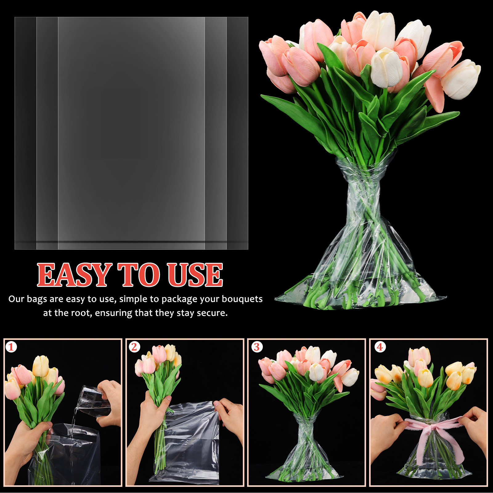 50pcs Flower Bags Plastic Fres - مراجعة Nutrition & Fitness Hub Photos وسعره