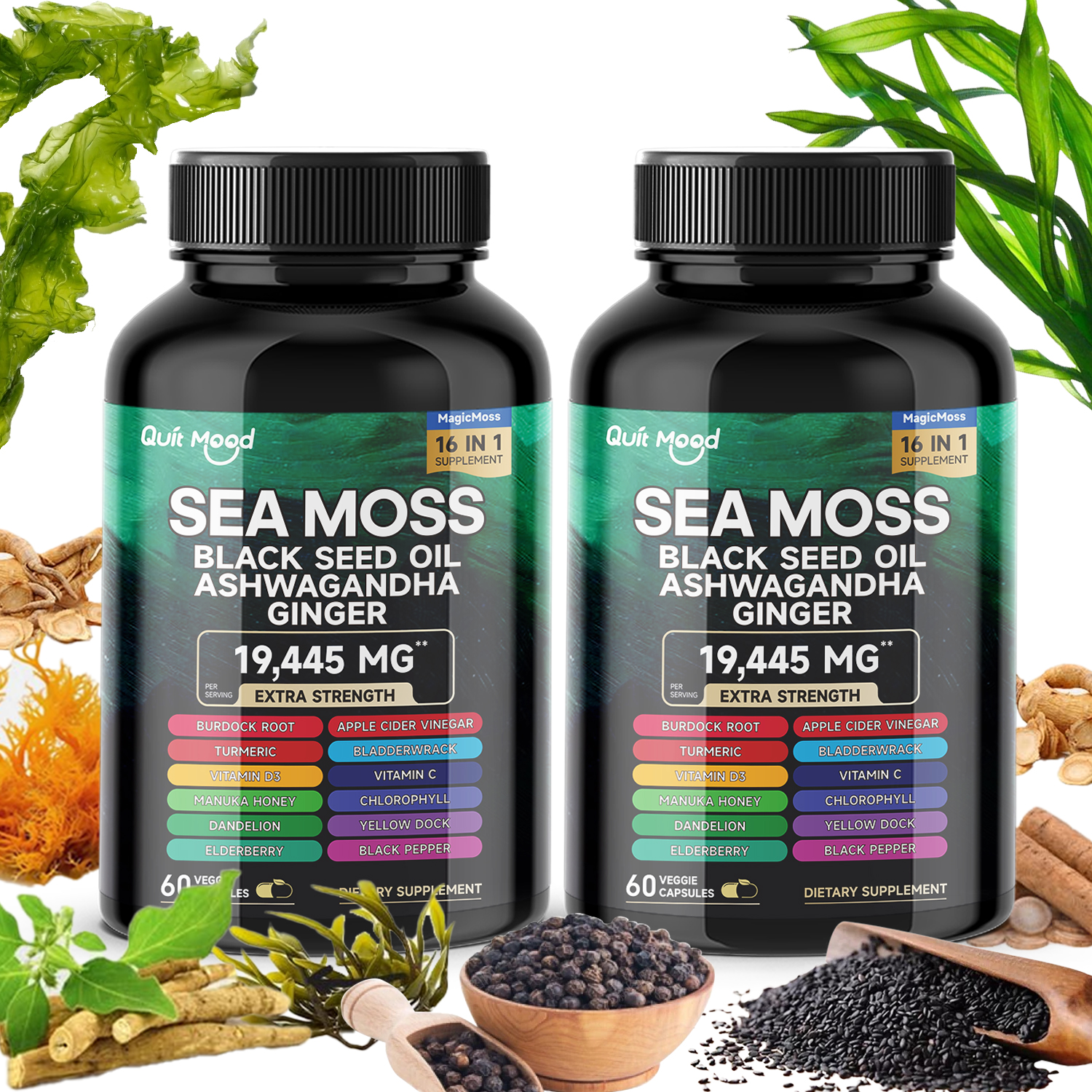 2Pcs Sea Moss 3000mg Black See - مراجعة Black Seed Oil Capsule وسعره